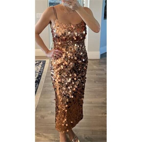 PLUS ❤️ / Regular Size Women's Sexy Backless Sequin Spaghetti Strap - Picture 8 of 10